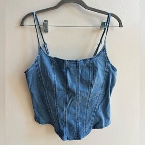 Zara Blue Denim Camisole Top